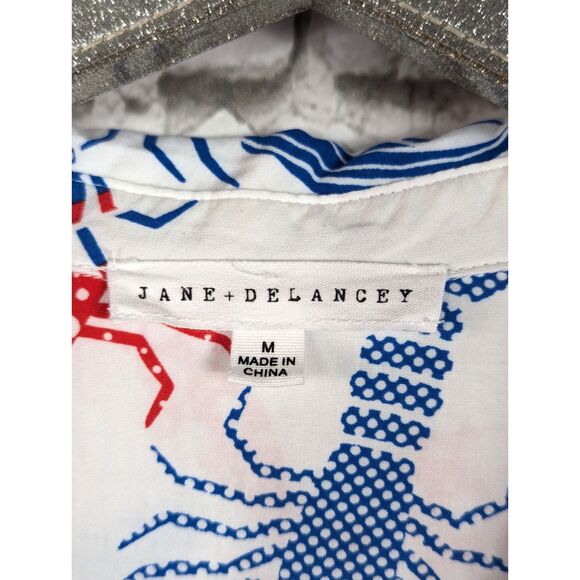 JANE + DELANCEY Novelty Lobster Print Coastal Beach Labor Day Cookout Medium - Picture 3 of 5